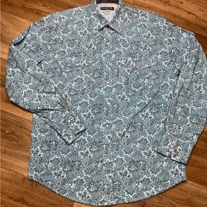 Stetson Men’s Teal Paisley Button-Down Western Shirt